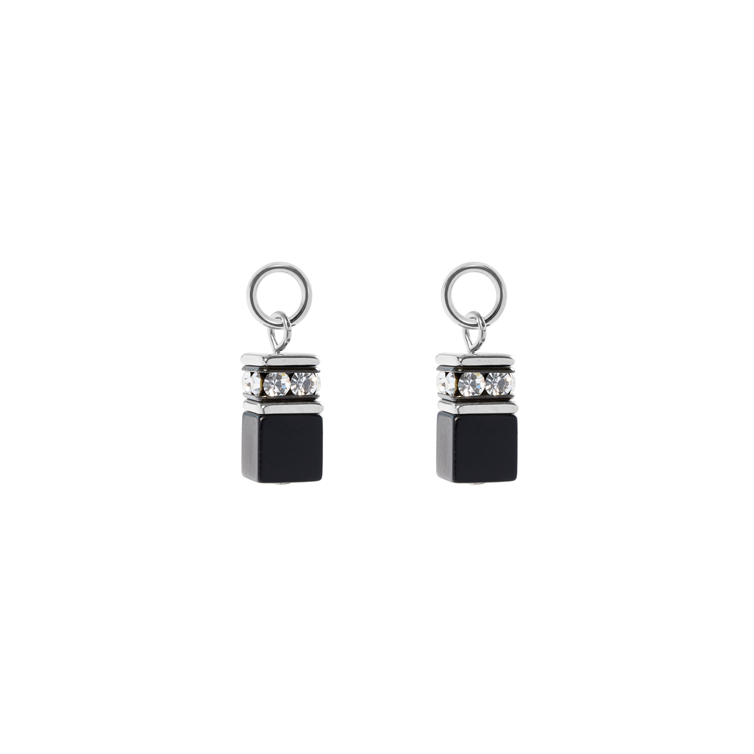 EAR ME UP Charm GeoCUBE® silver-black