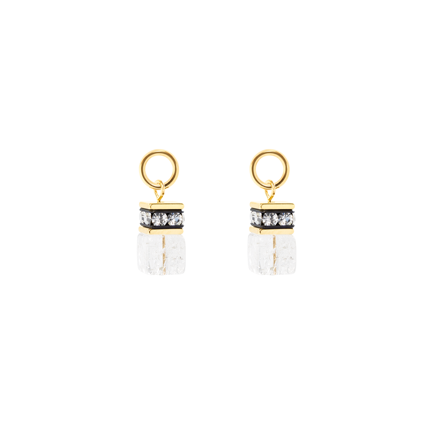EAR ME UP Charm GeoCUBE® gold-crystal