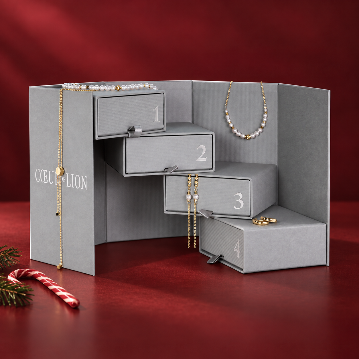 Advent Calendar Pearl Spike gold-white