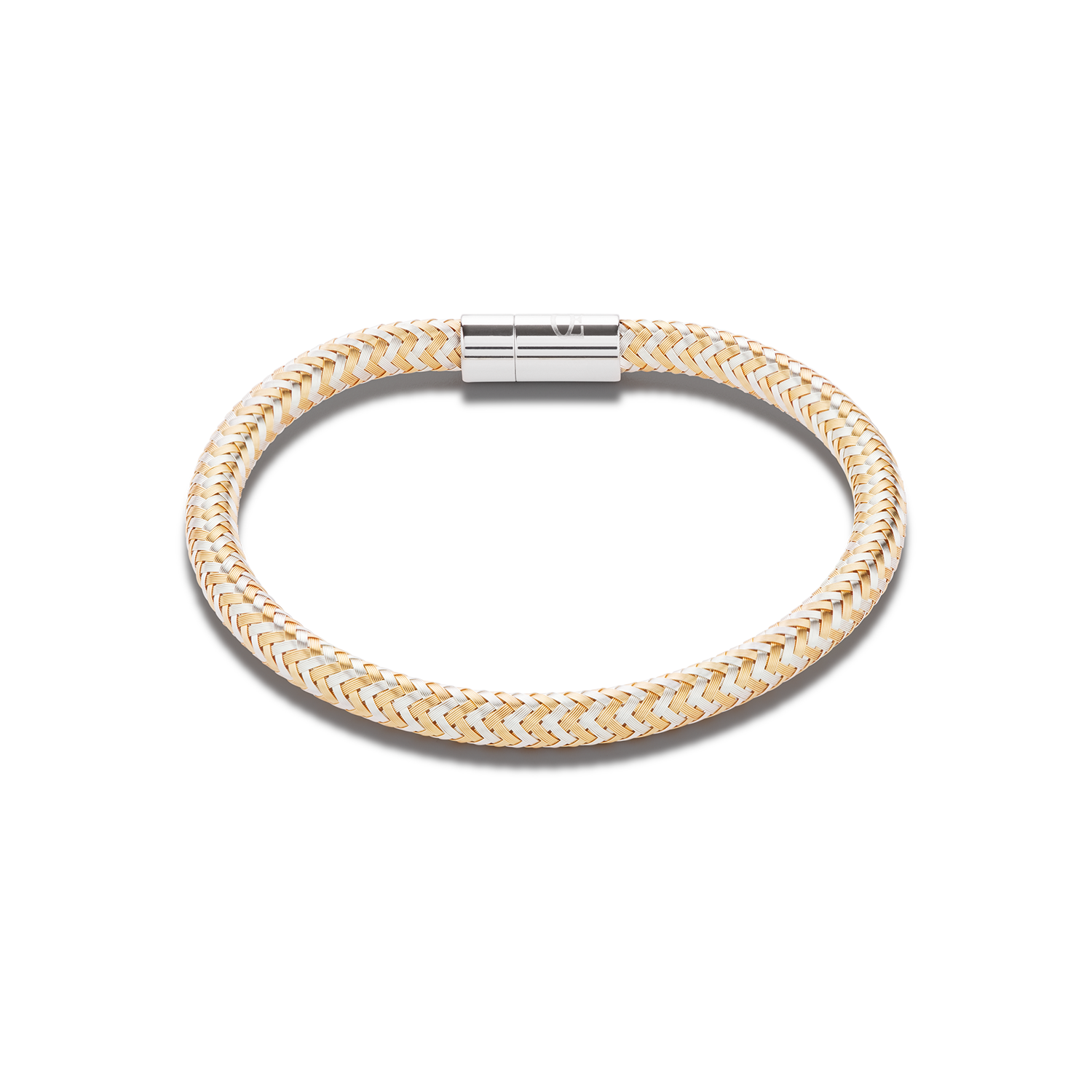 Bracelet metal braided gold-silver