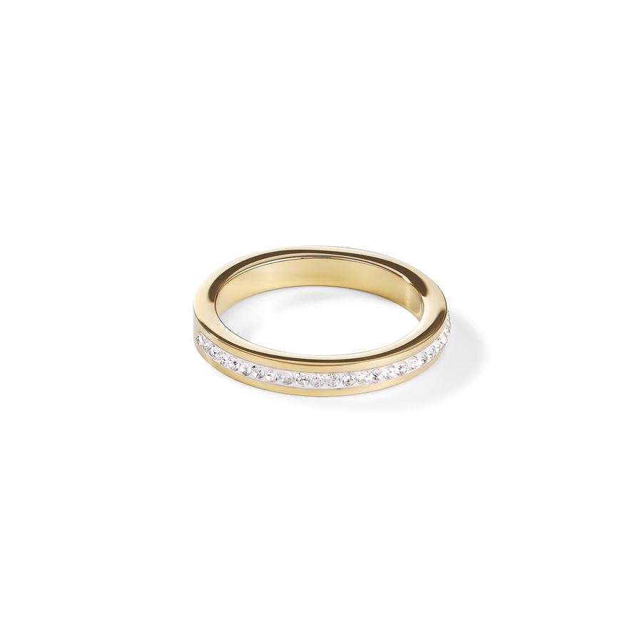 Ring stainless steel gold & crystals pavé crystal