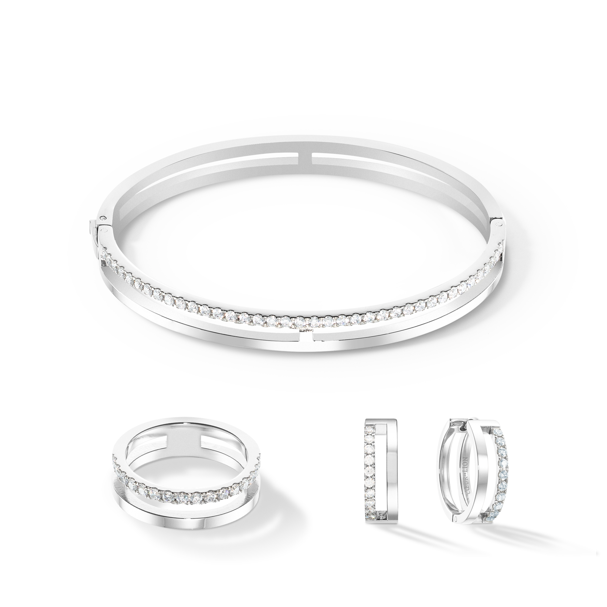 Eternal Unity Hoops silver-crystal