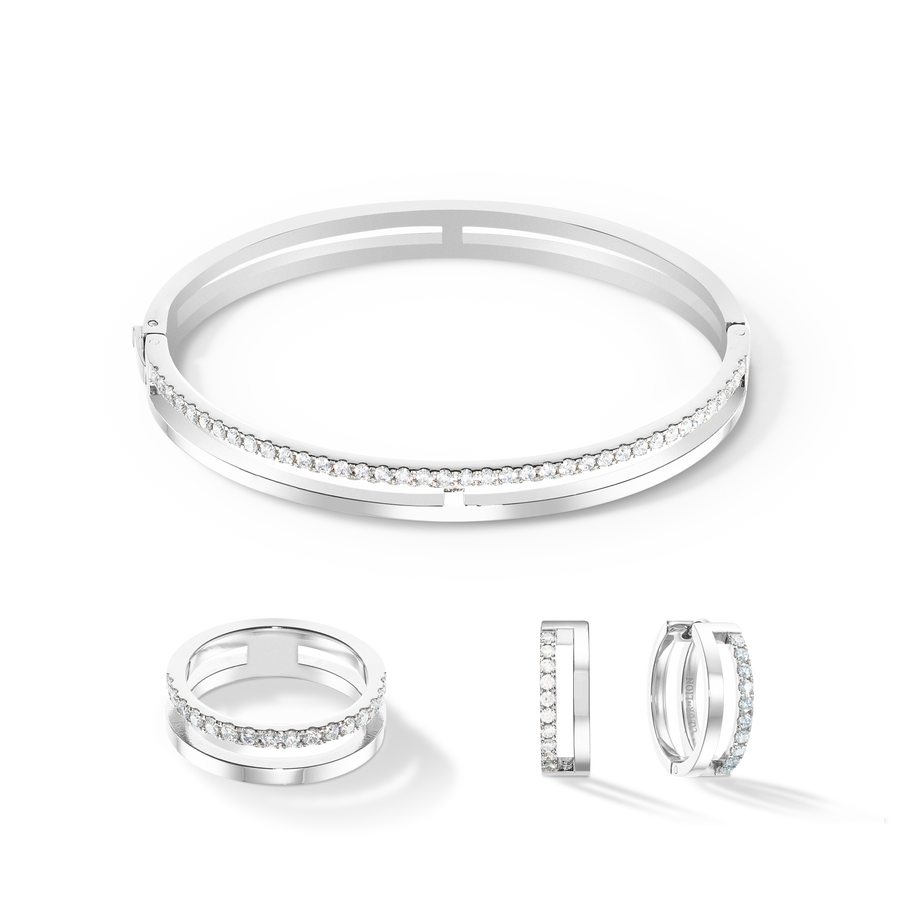 Eternal Unity Hoops silver-crystal