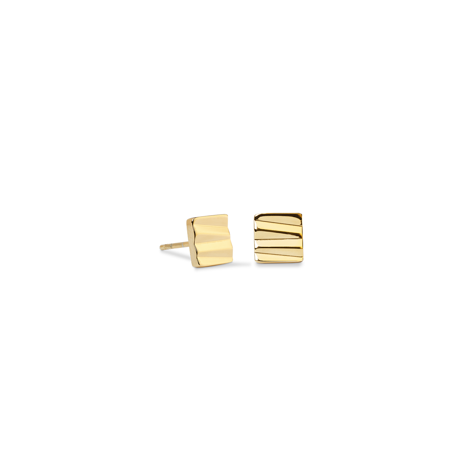 Stud earrings Square Wave gold