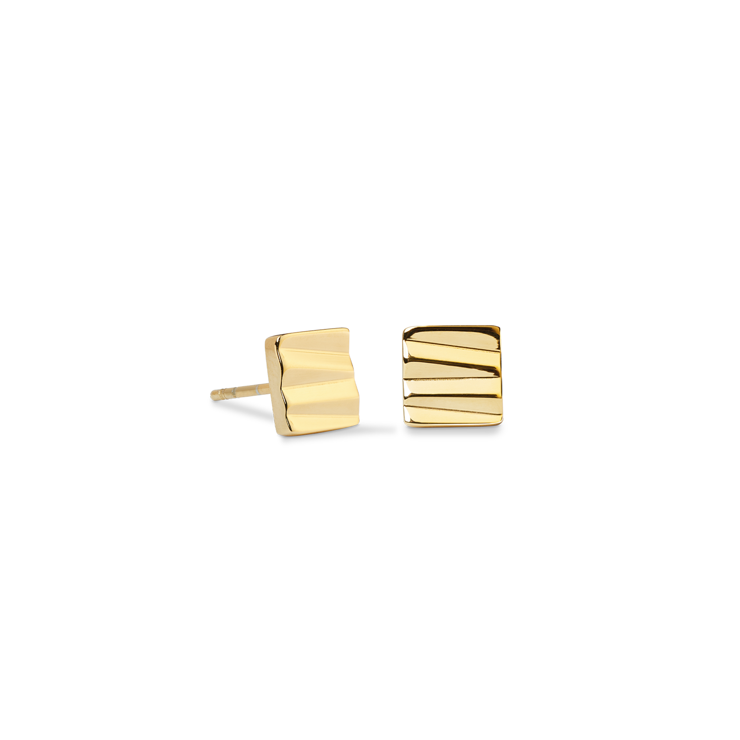Stud earrings Square Wave gold