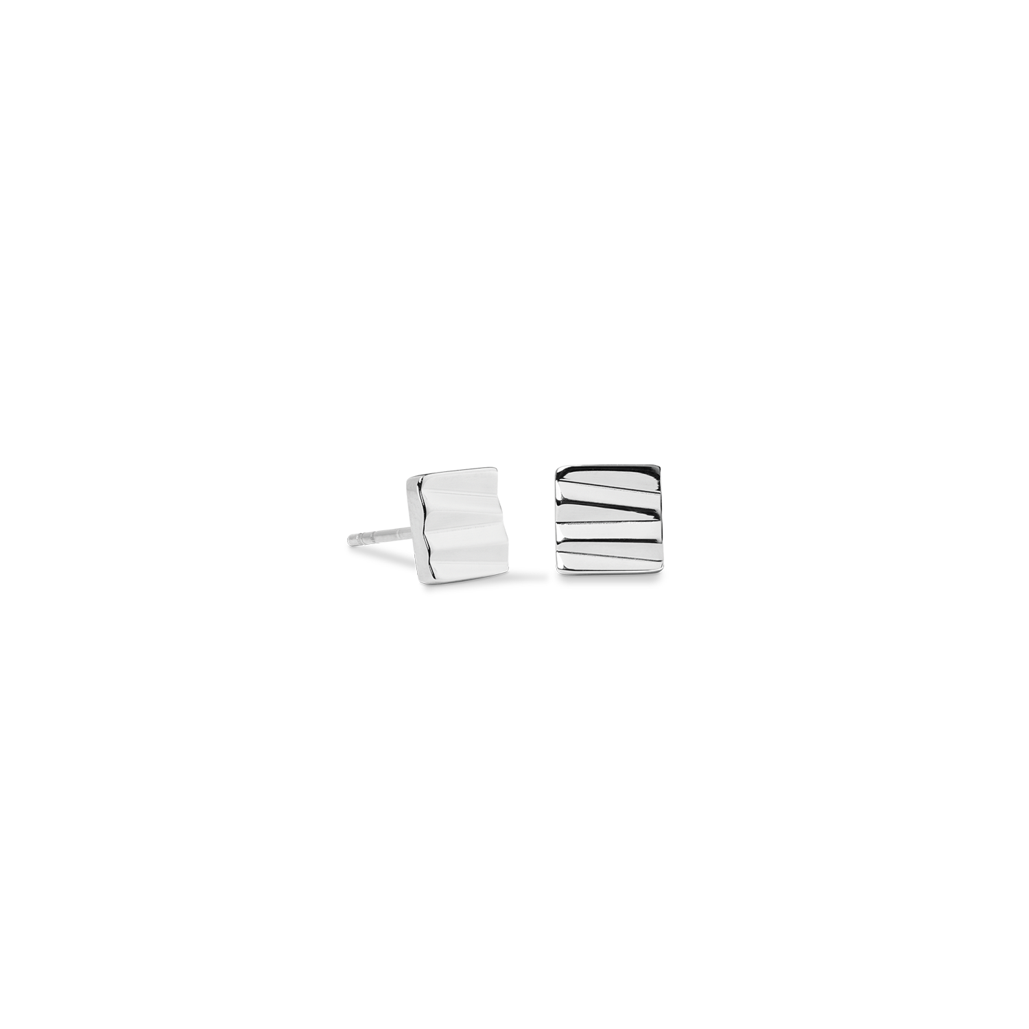 Stud earrings Square Wave silver