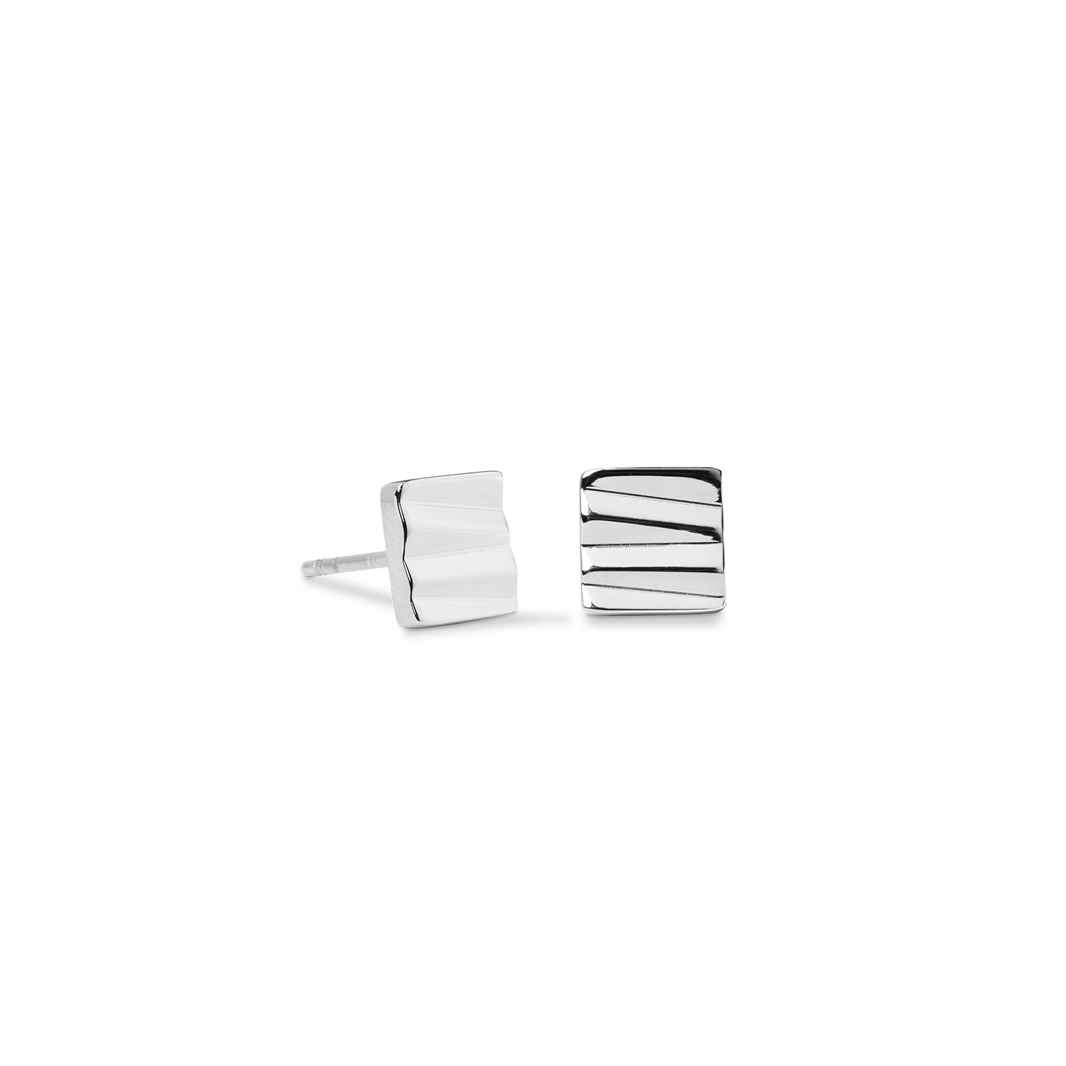 Stud earrings Square Wave silver