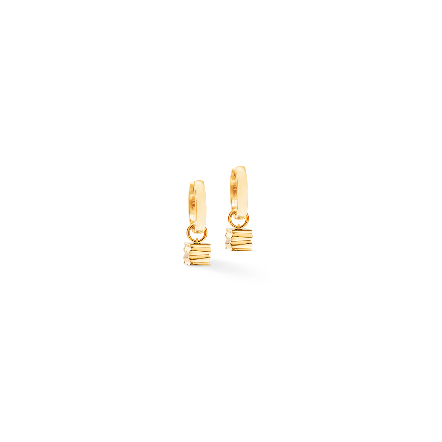 Hoop Earrings Wave Cube gold
