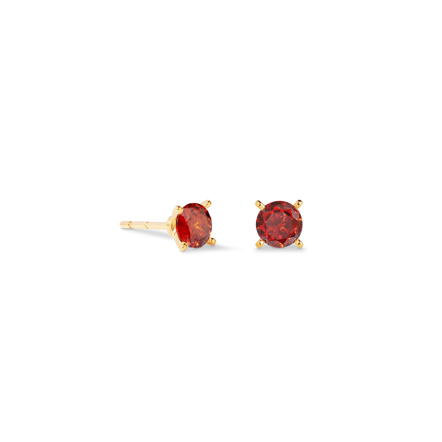 Stud earrings Glam Dot 5 mm gold-red