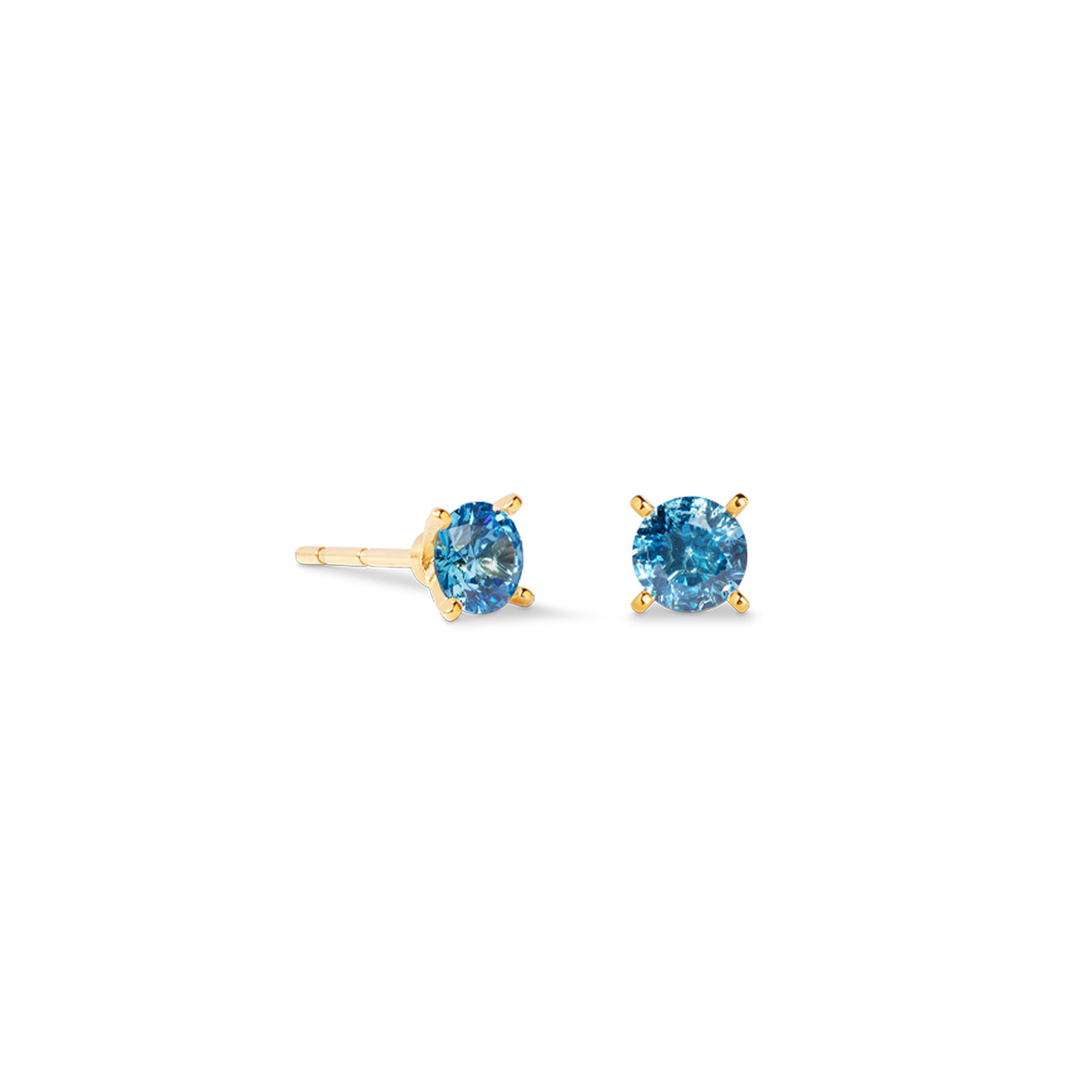 Stud earrings Glam Dot 5 mm gold-blue