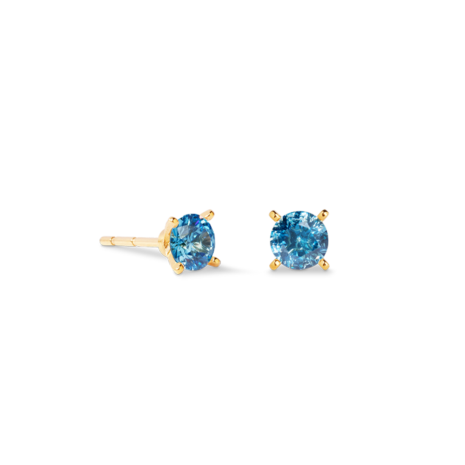 Stud earrings Glam Dot 5 mm gold-blue