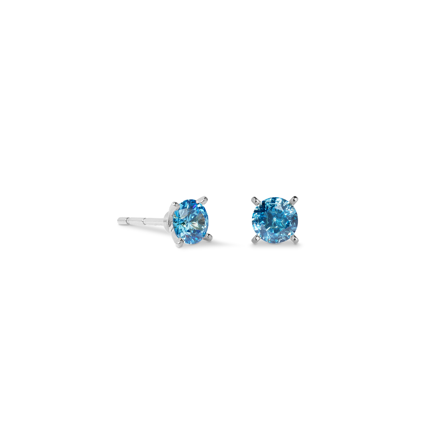 Stud earrings Glam Dot 5 mm silver-blue