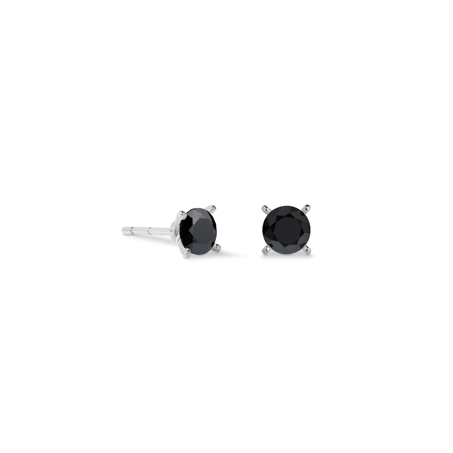 Stud earrings Glam Dot 5 mm silver-black