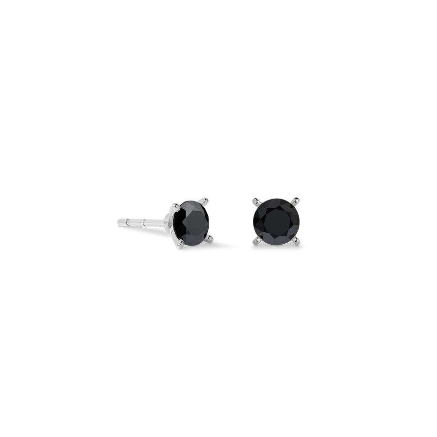 Stud earrings Glam Dot 5 mm silver-black