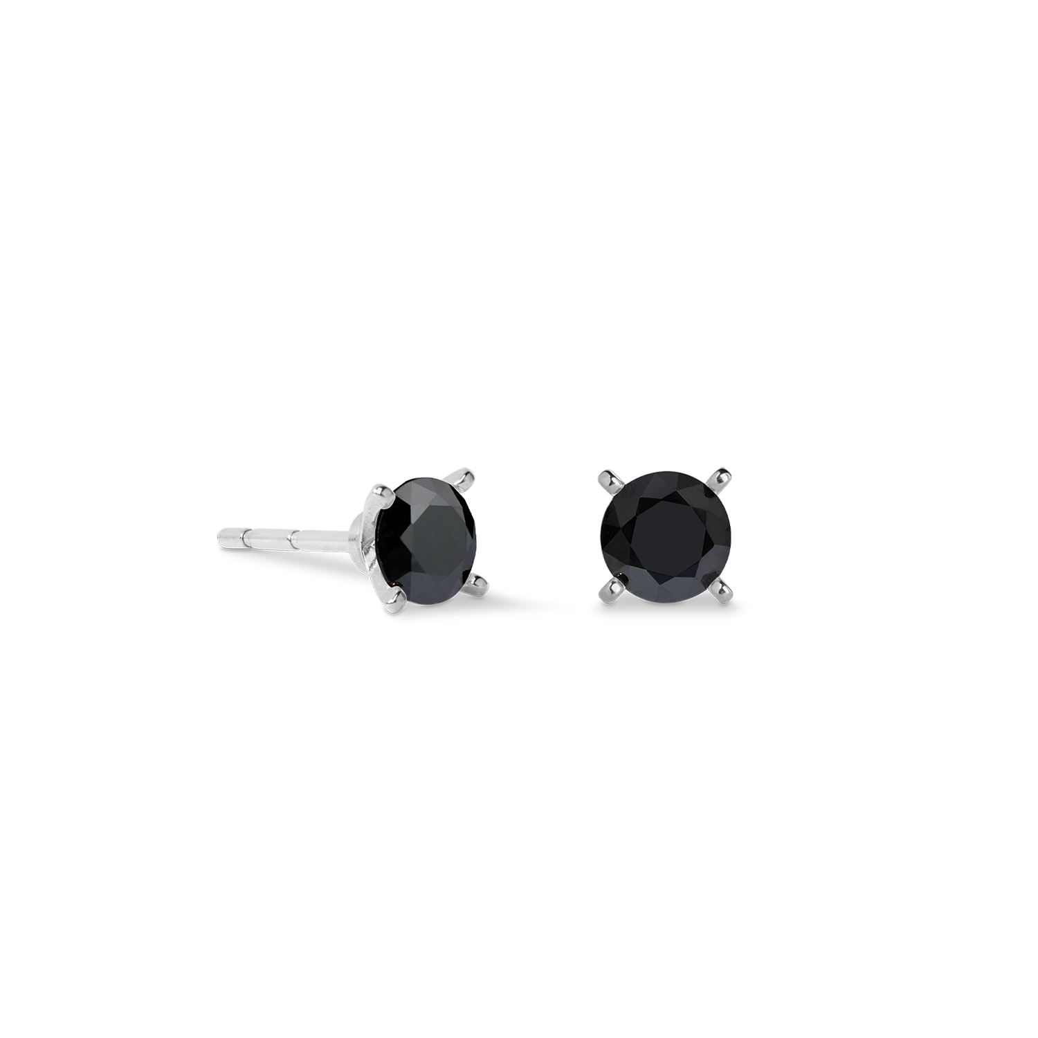 Stud earrings Glam Dot 5 mm silver-black