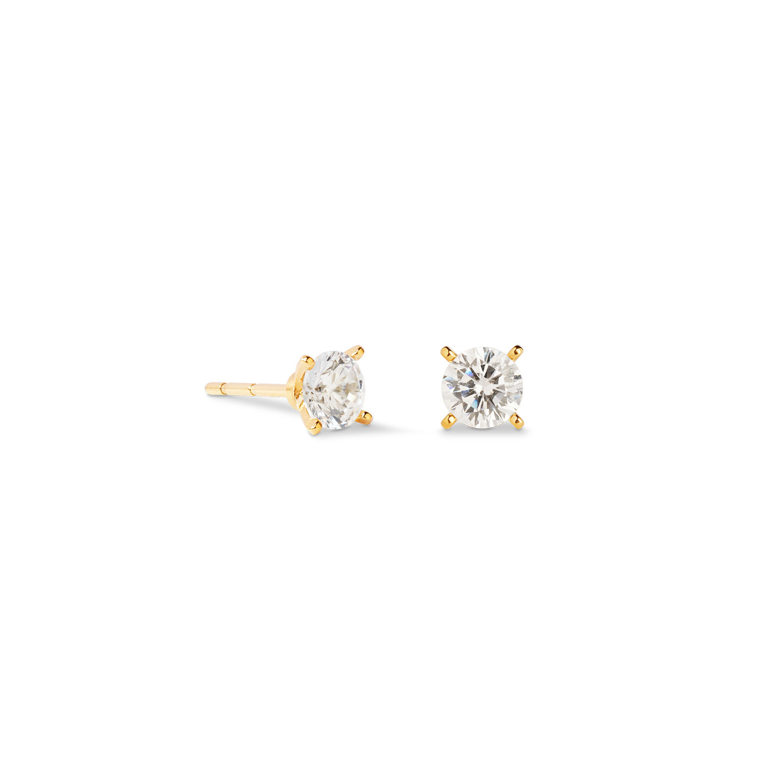 Stud earrings Glam Dot 5 mm gold-crystal