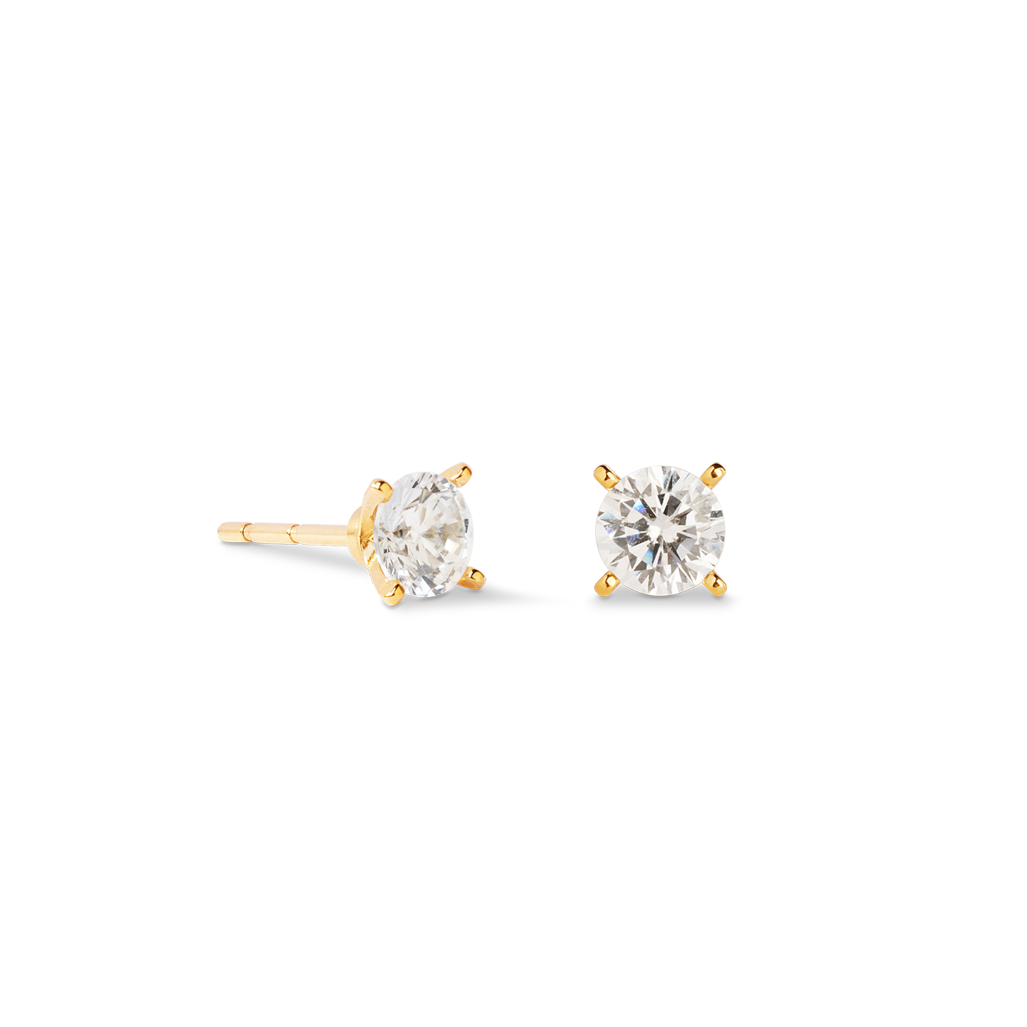 Stud earrings Glam Dot 5 mm gold-crystal