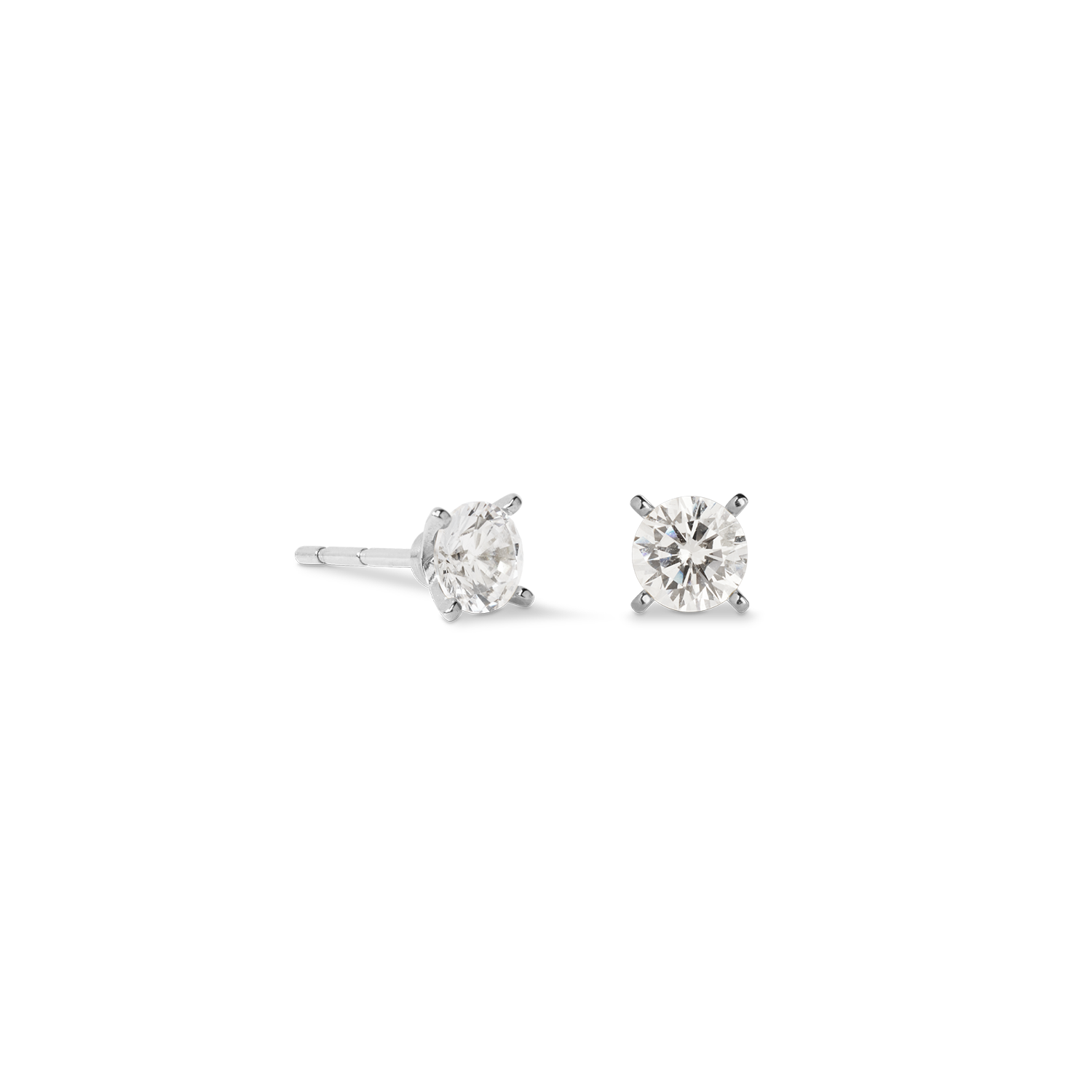 Stud earrings Glam Dot 5 mm silver-crystal