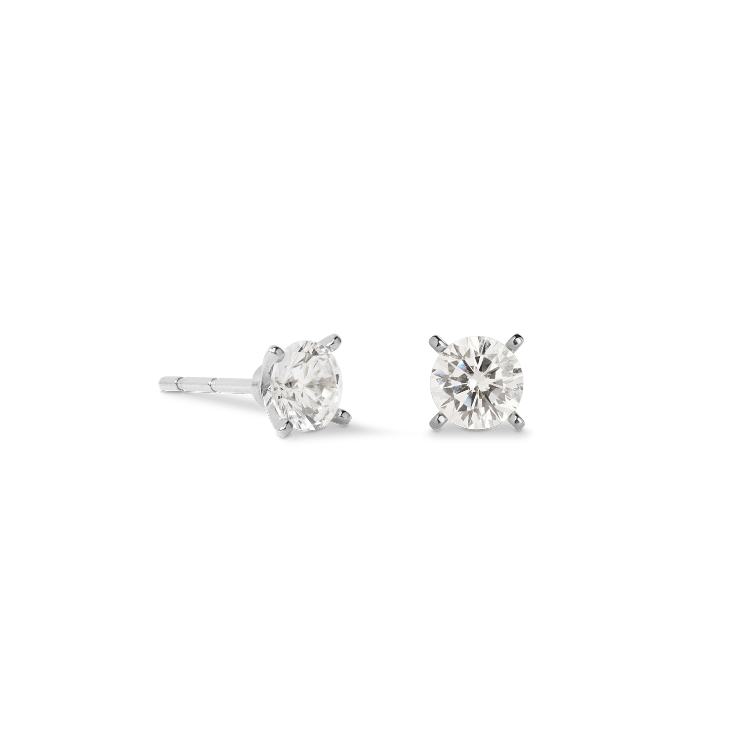 Stud earrings Glam Dot 5 mm silver-crystal