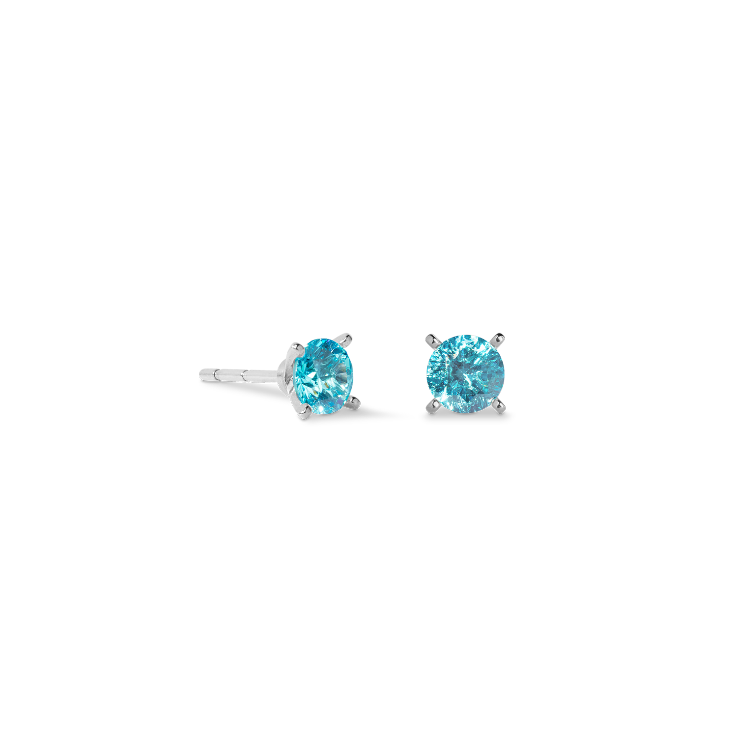 Stud earrings Glam Dot 5 mm silver-aqua