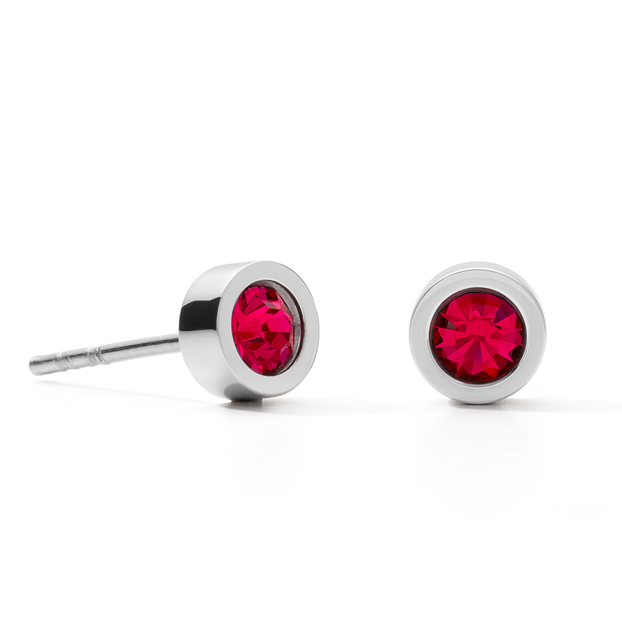 Earrings Sparkling Dot silver red