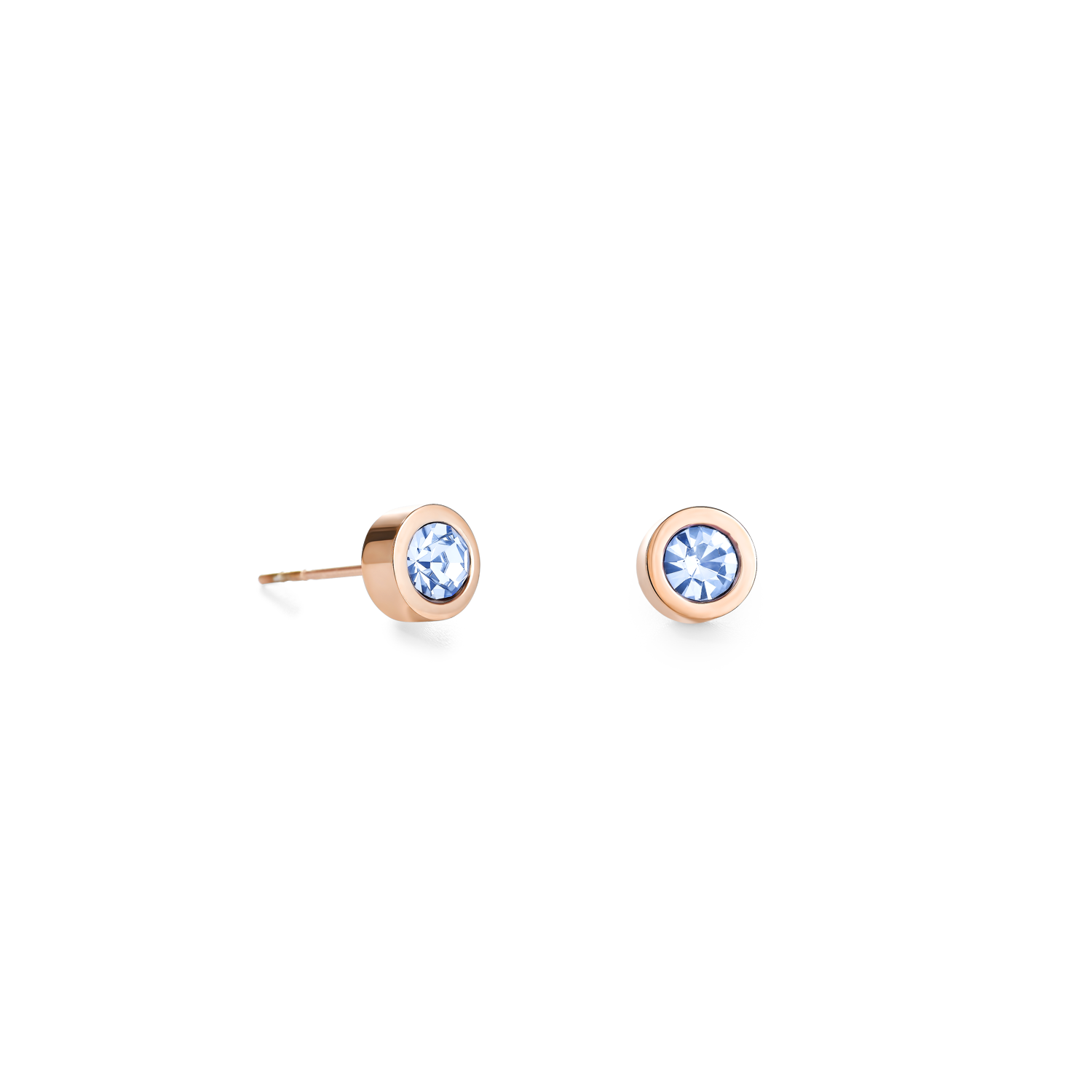 Earrings Crystal & stainless steel light blue