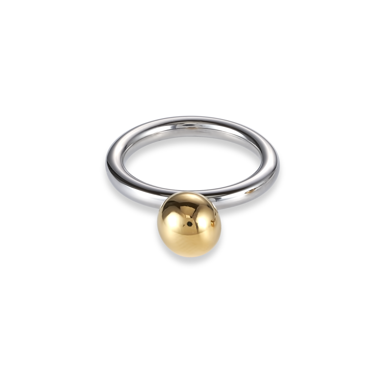 Ring stainless steel ball small gold