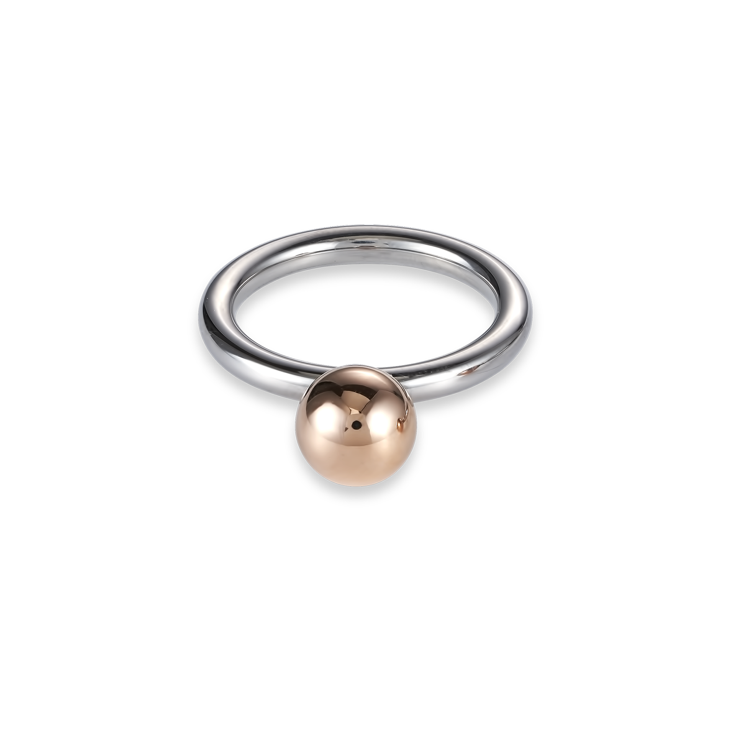 Ring stainless steel ball small rose gold