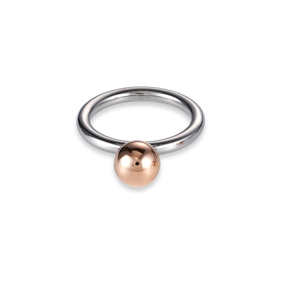 Ring stainless steel ball small rose gold