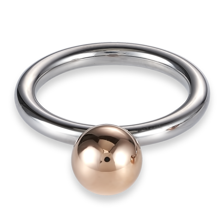 Ring stainless steel ball small rose gold