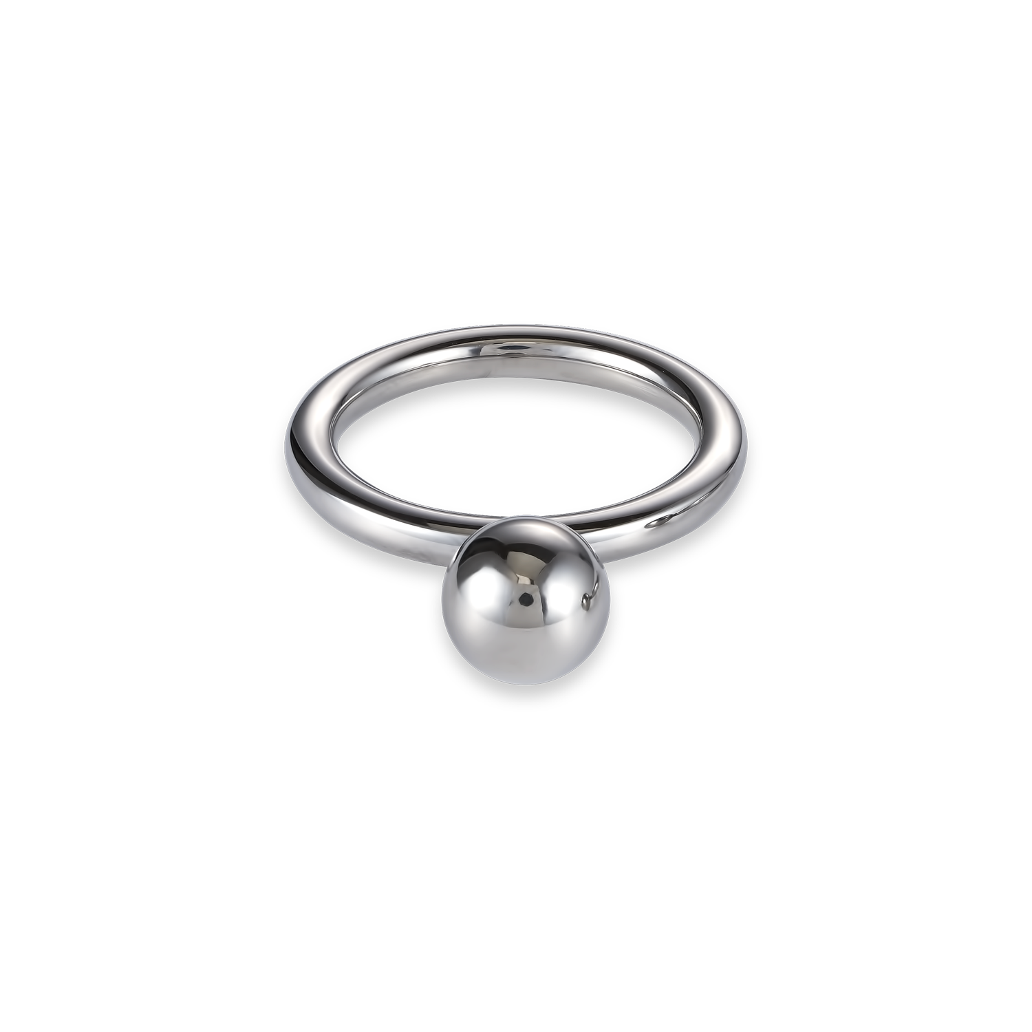 Ring stainless steel ball small silver