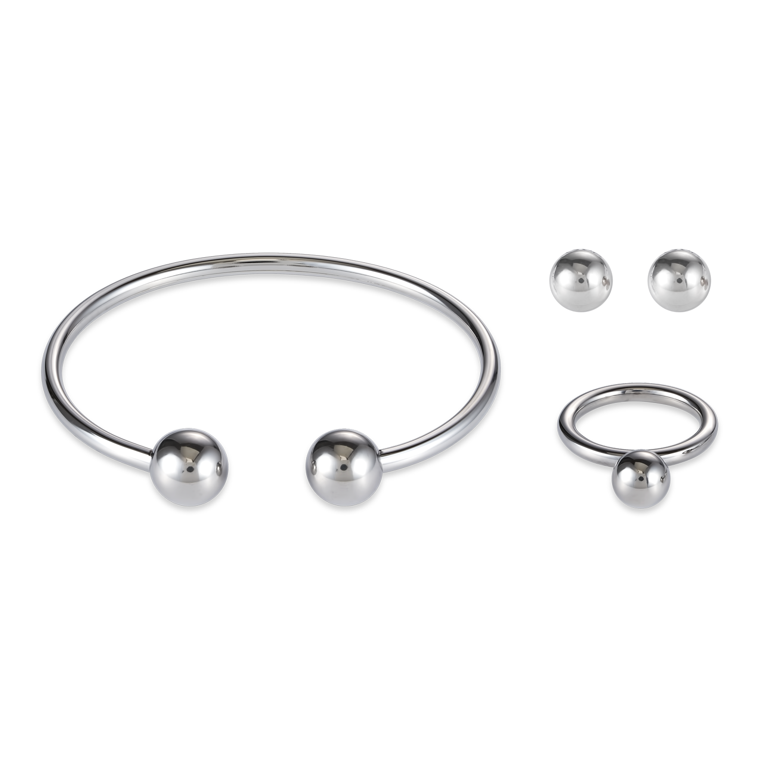 Ring stainless steel ball small silver