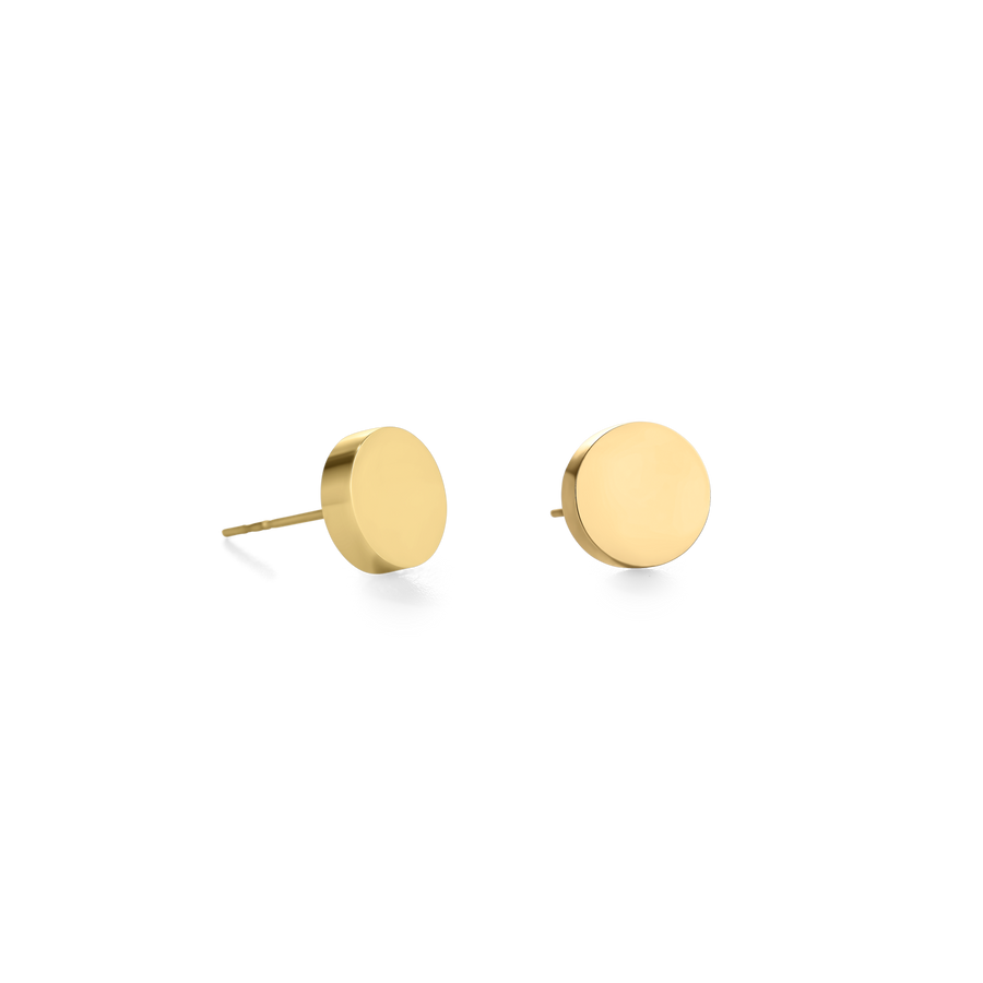 Earrings Round stainless steel gold