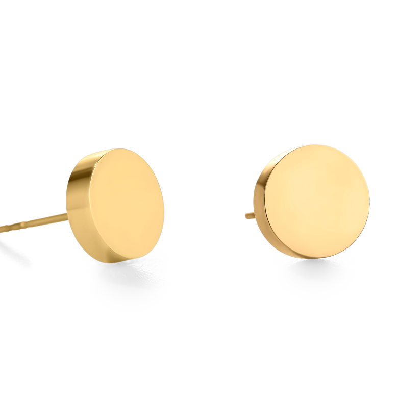Earrings Round stainless steel gold