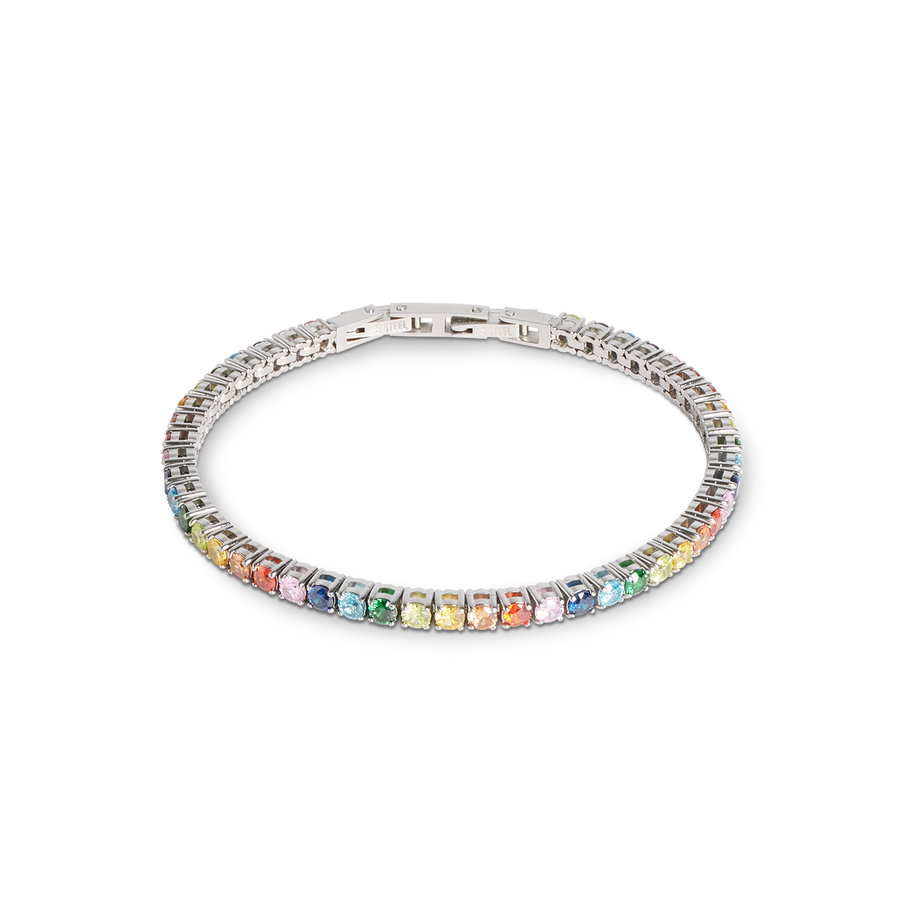 Tennis bracelet silver-multicolour