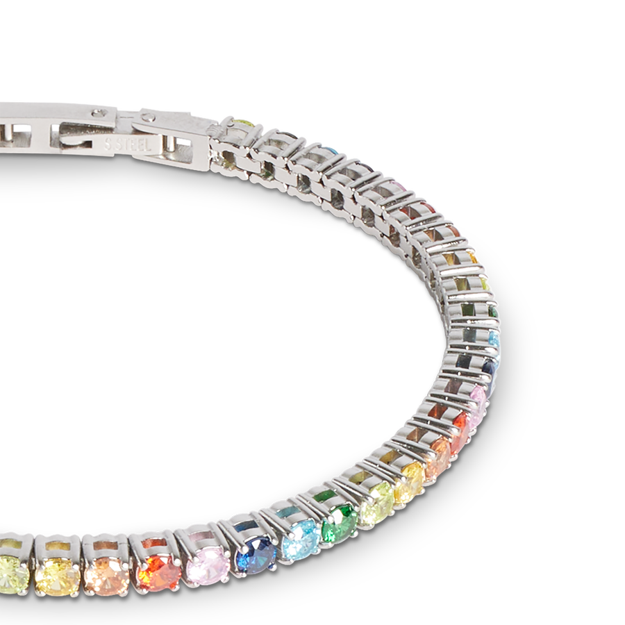 Tennis bracelet silver-multicolour