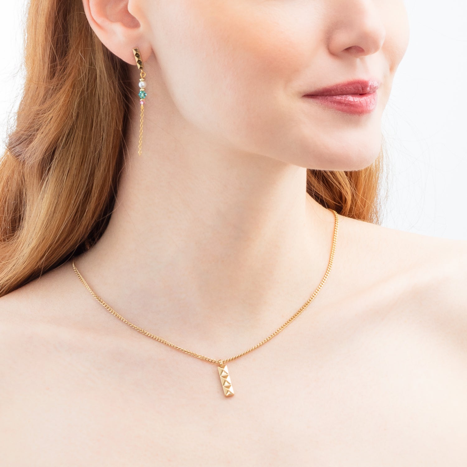 Necklace Spikes Trio Bar gold