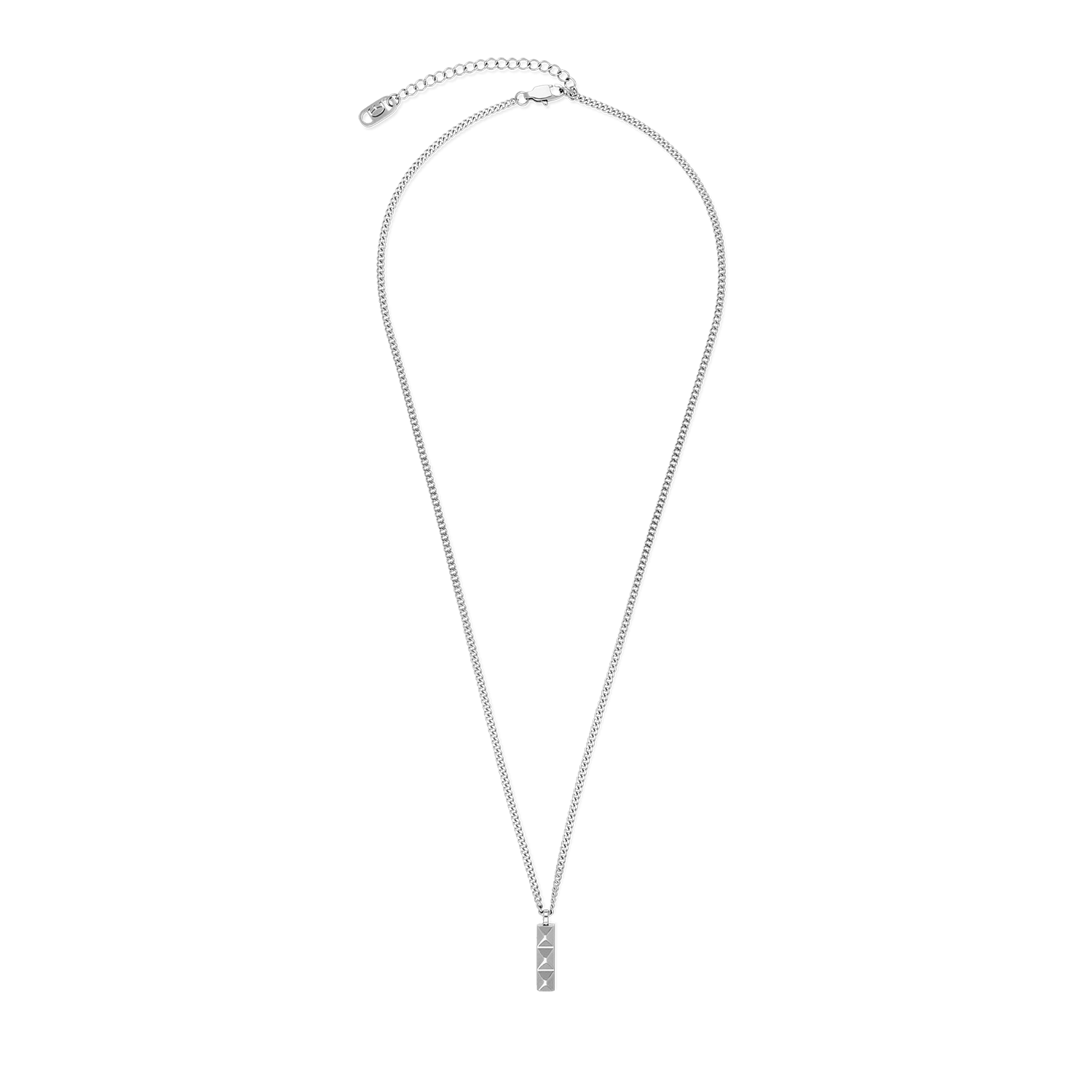 Necklace Spikes Trio Bar silver