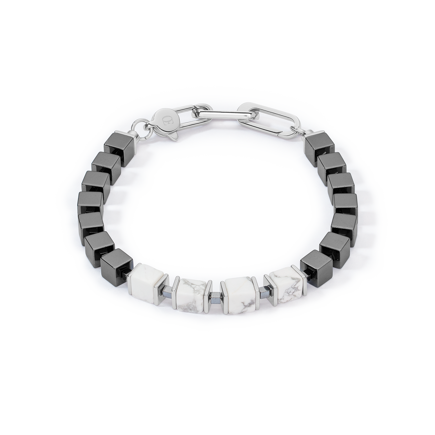 Unisex bracelet precious cubes white