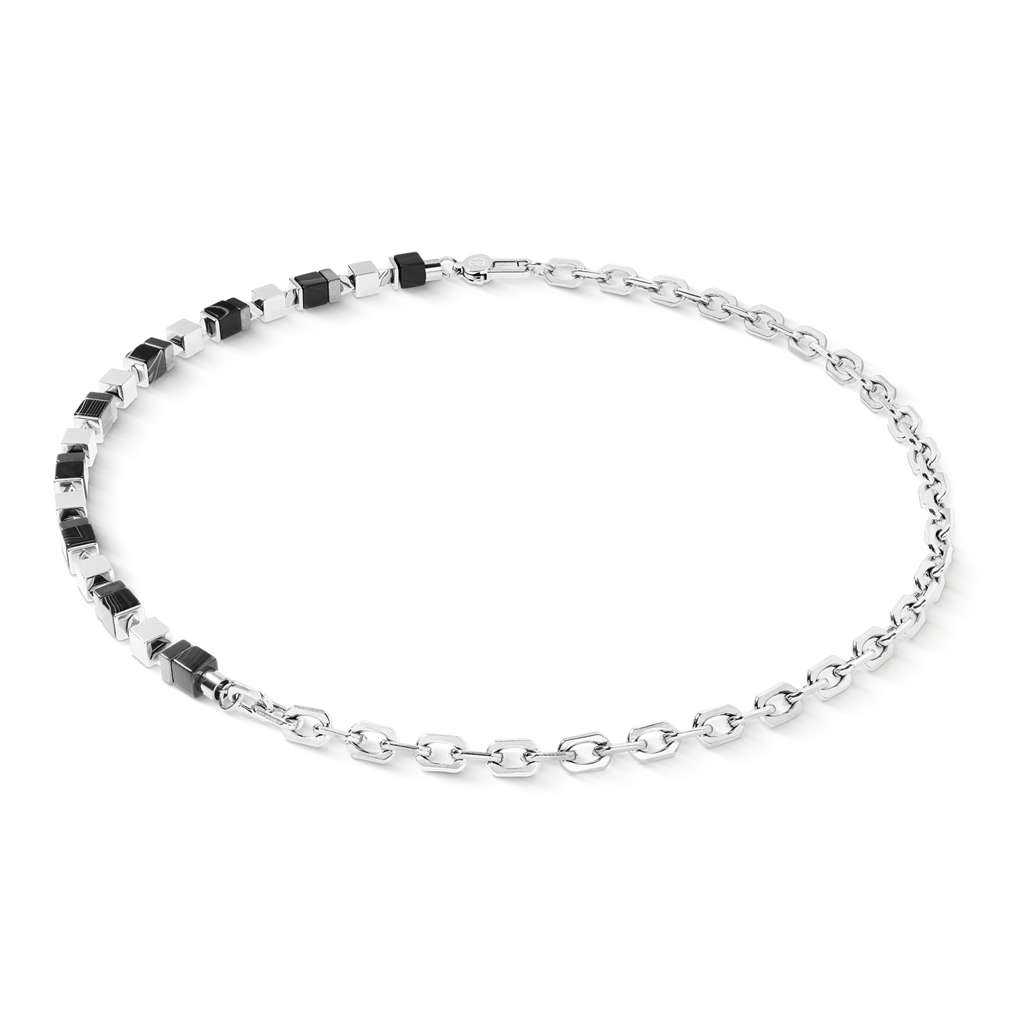 Necklace Precious Cubes Chain black-silver
