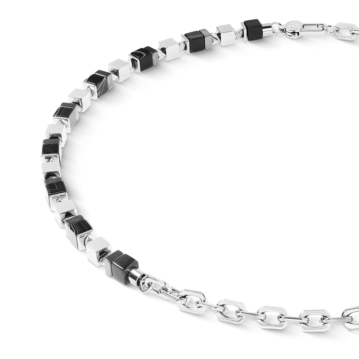 Necklace Precious Cubes Chain black-silver