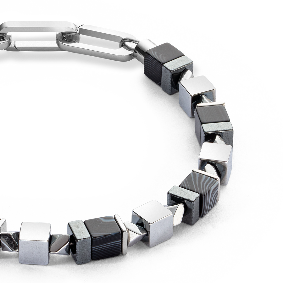 Bracelet Precious Cubes black-silver