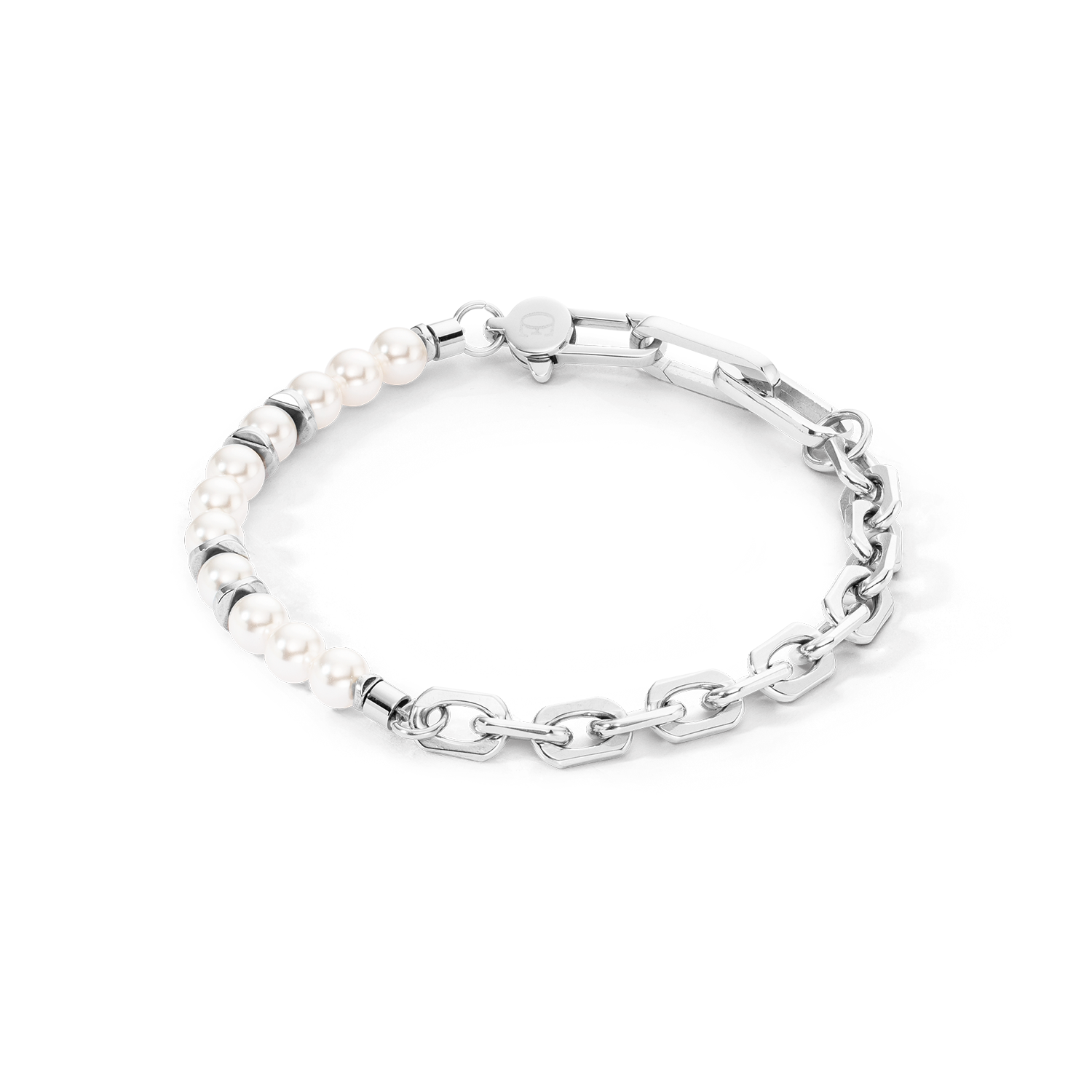 Bracelet Pearls Fusion link chain white