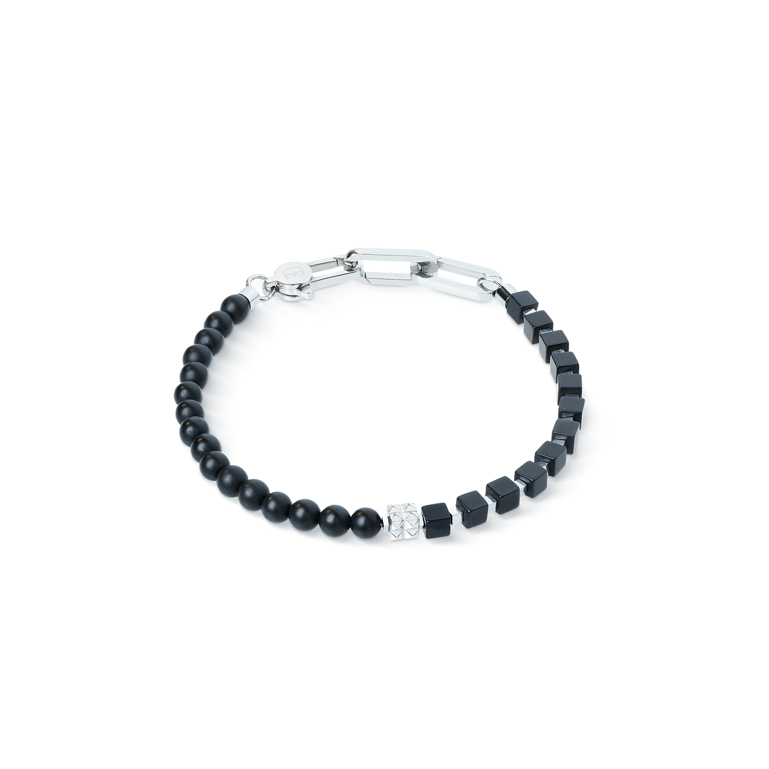 Bracelet Spikes Fusion Onyx black-silver