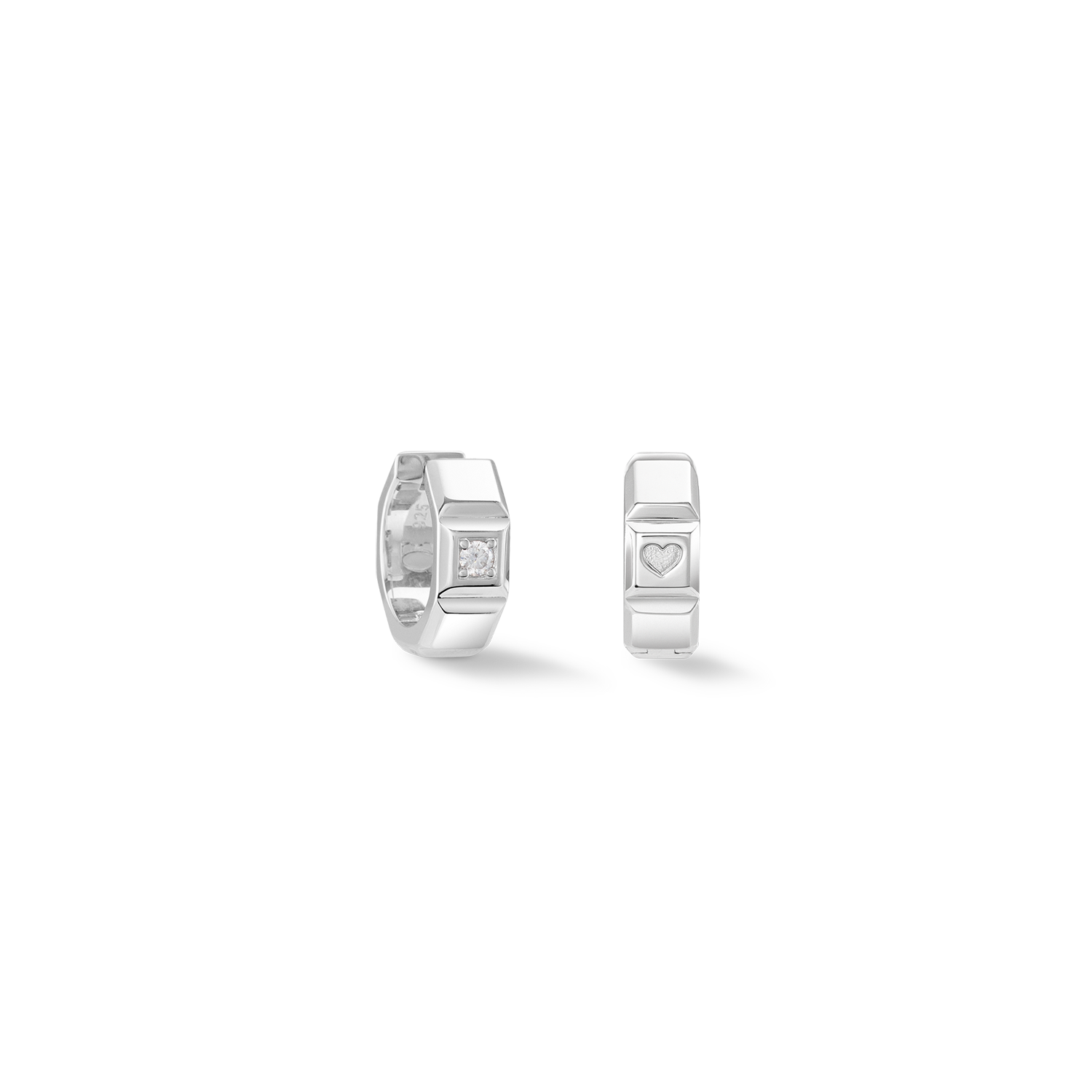 STATEMENT Collection Sparkling hoop earrings 17 mm silver