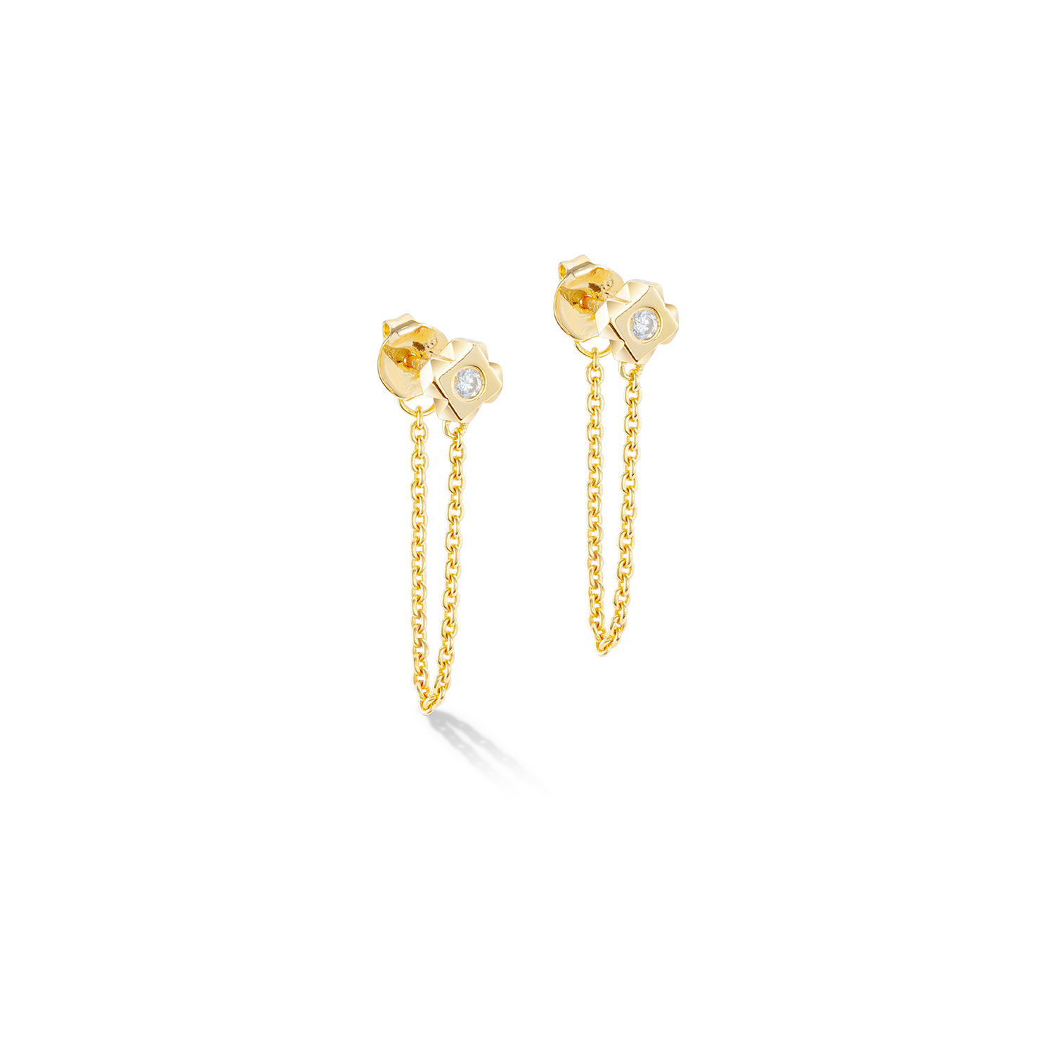 STATEMENT Collection Sparkling Spike Chain earrings 6 mm gold