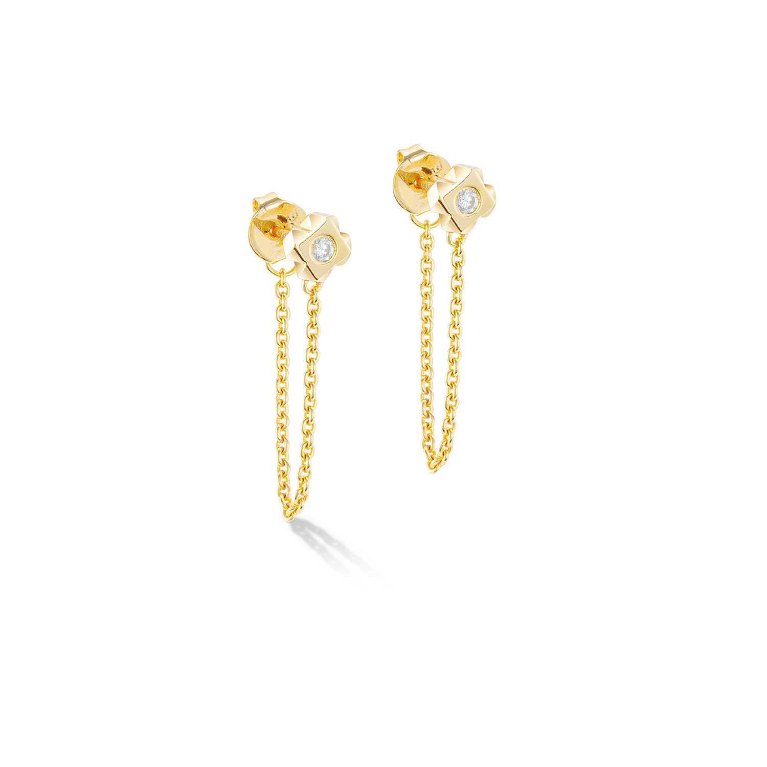 STATEMENT Collection Sparkling Spike Chain earrings 6 mm gold