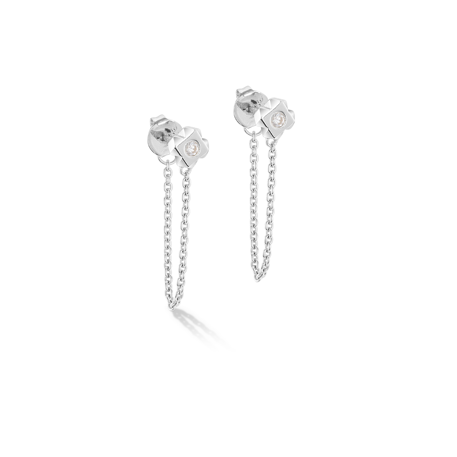 STATEMENT Collection Sparkling Spike Chain earrings 6 mm silver