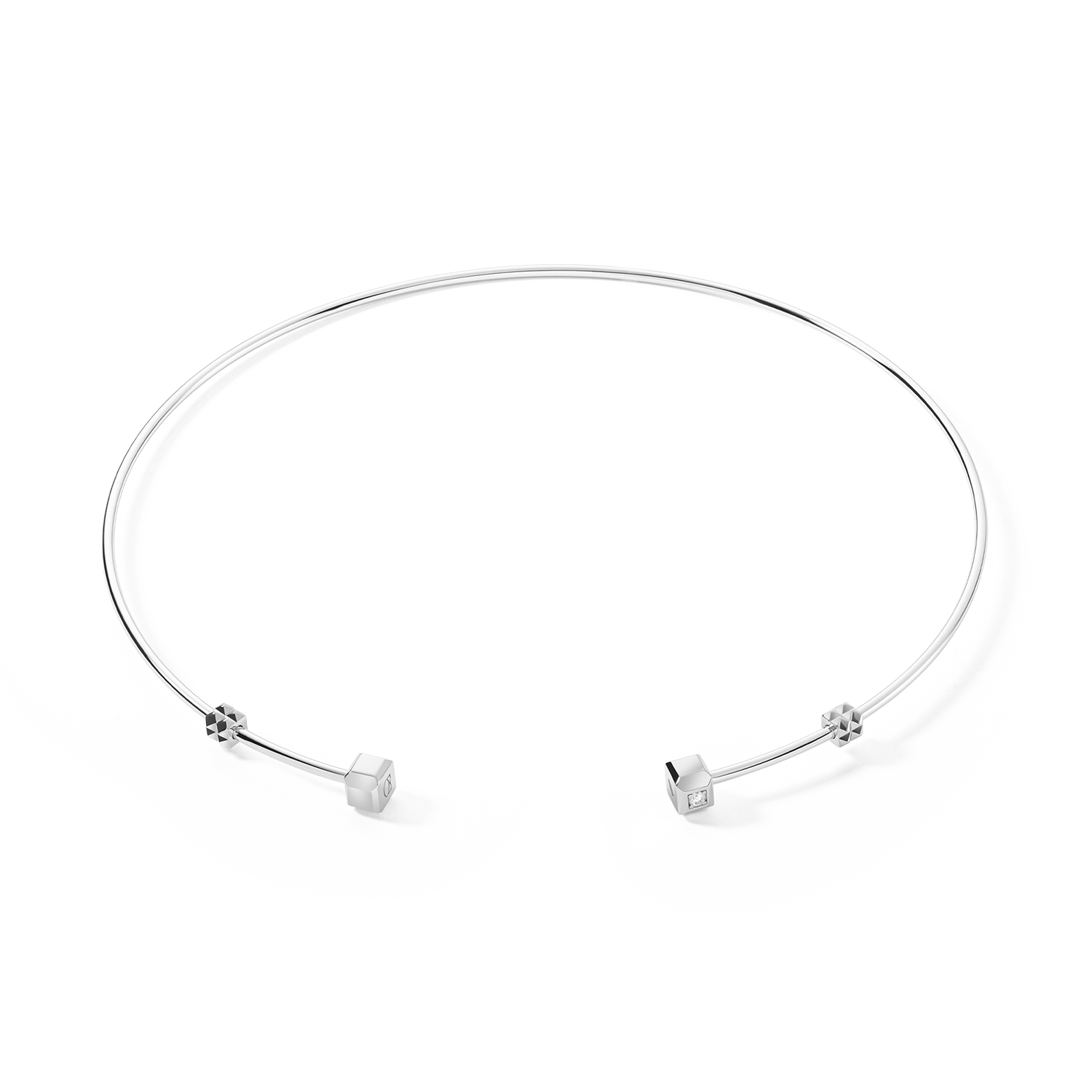 STATEMENT Collection open torque necklace silver