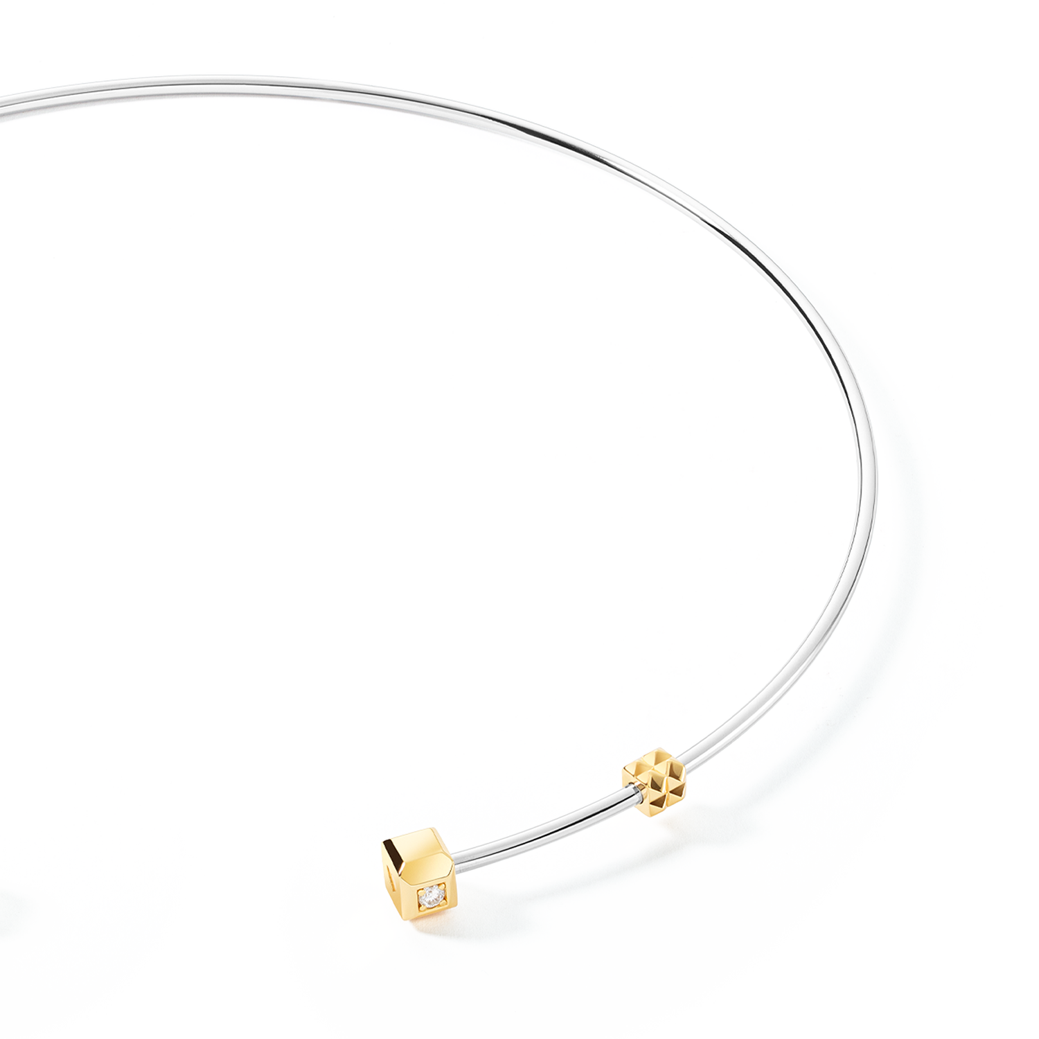 STATEMENT Collection open torque necklace bicolor